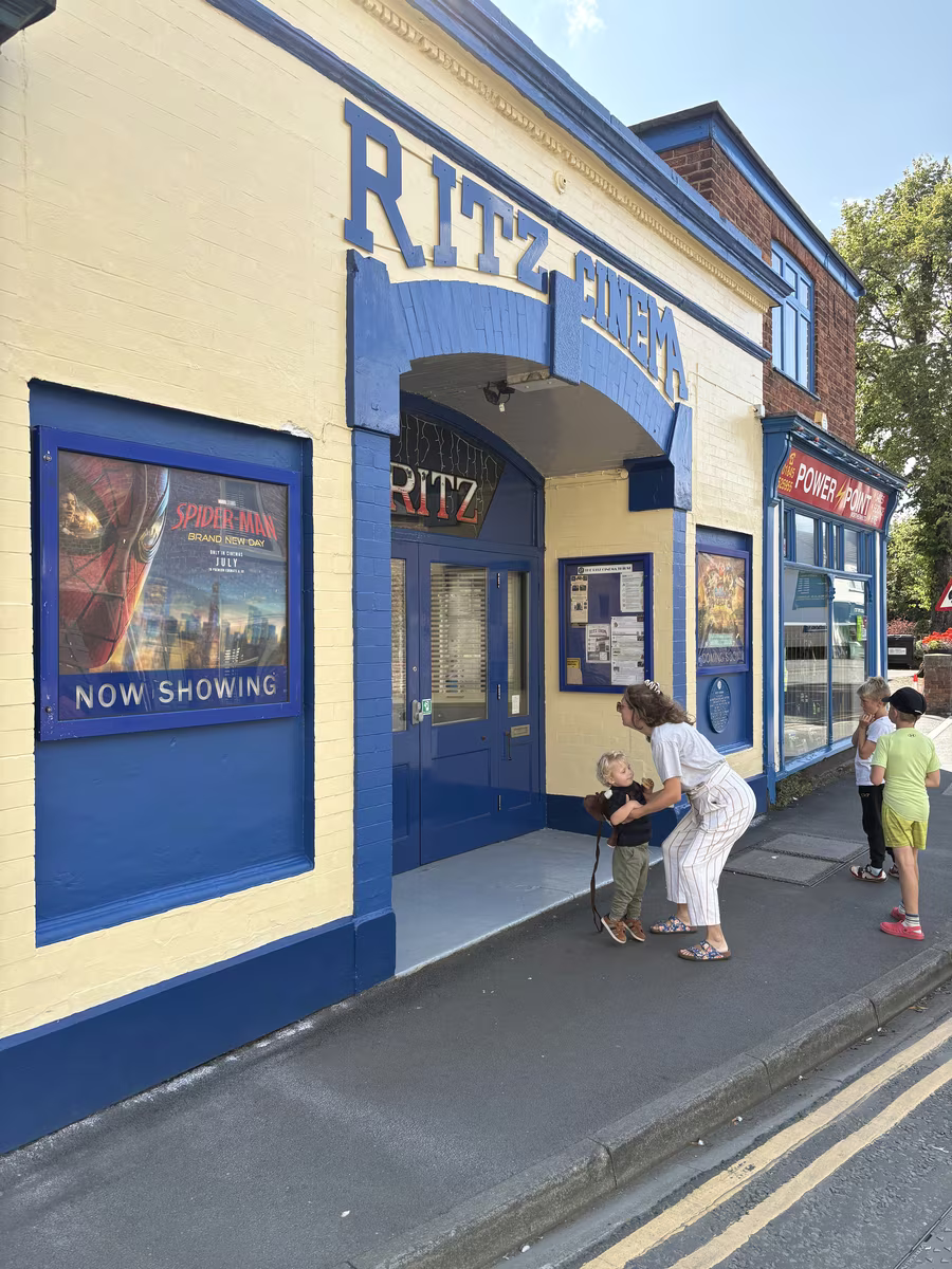 The entrance on a Saturday afternoon