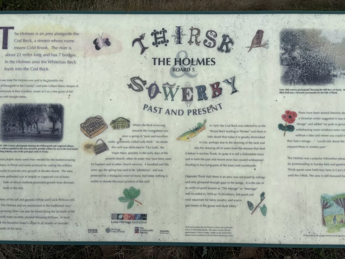 Past and Present board five, on the willow garth this ground used to be