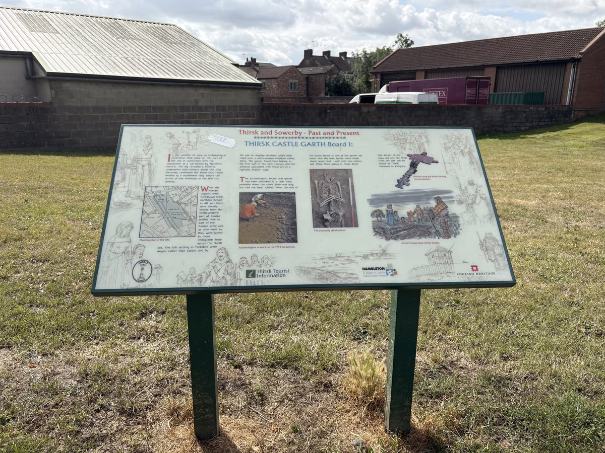 Board one, on the sixth-century burials found here in 1994