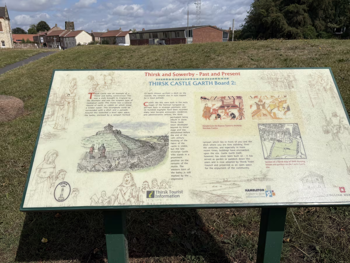 Board two, on the motte and bailey castle itself